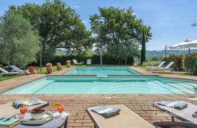 Casa di campagna in vendita Asciano, Toscana, RIF 2992 Pool und Liegemöglichkeit