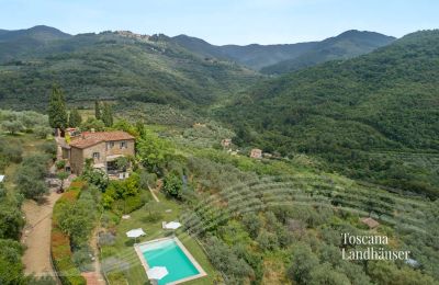 Casa di campagna in vendita Loro Ciuffenna, Toscana, RIF 3098 BLick auf Anwesen und Umgebung